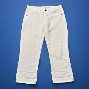 Simply Vera Wang Jeans Woman's Size 4P White Stretch Denim Slim Fit 28x21